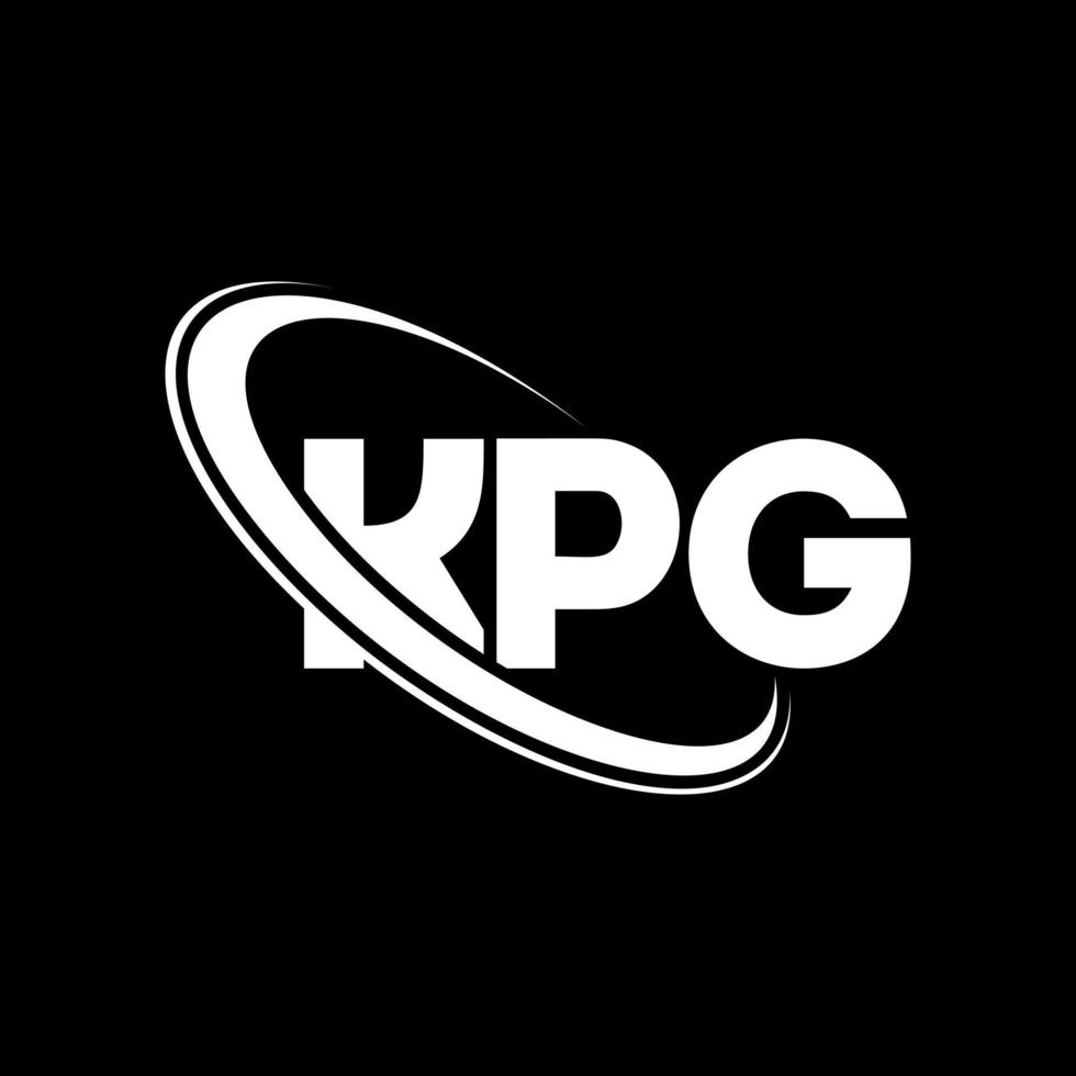 logotipo de kpg. letra kpg. diseño del logotipo de la letra kpg. logotipo de las iniciales kpg vinculado con un círculo y un logotipo de monograma en mayúsculas. tipografía kpg para tecnología, negocios y marca inmobiliaria. vector