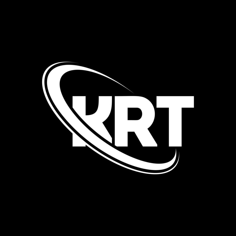 logotipo de krt. carta krt. diseño del logotipo de la letra krt. logotipo de krt de iniciales vinculado con círculo y logotipo de monograma en mayúsculas. tipografía krt para tecnología, negocios y marca inmobiliaria. vector