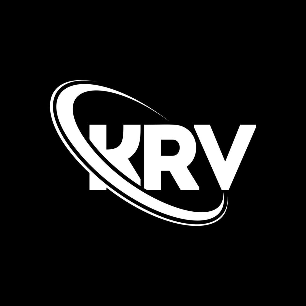 KRV logo. KRV letter. KRV letter logo design. Initials KRV logo linked with circle and uppercase monogram logo. KRV typography for technology, business and real estate brand. vector