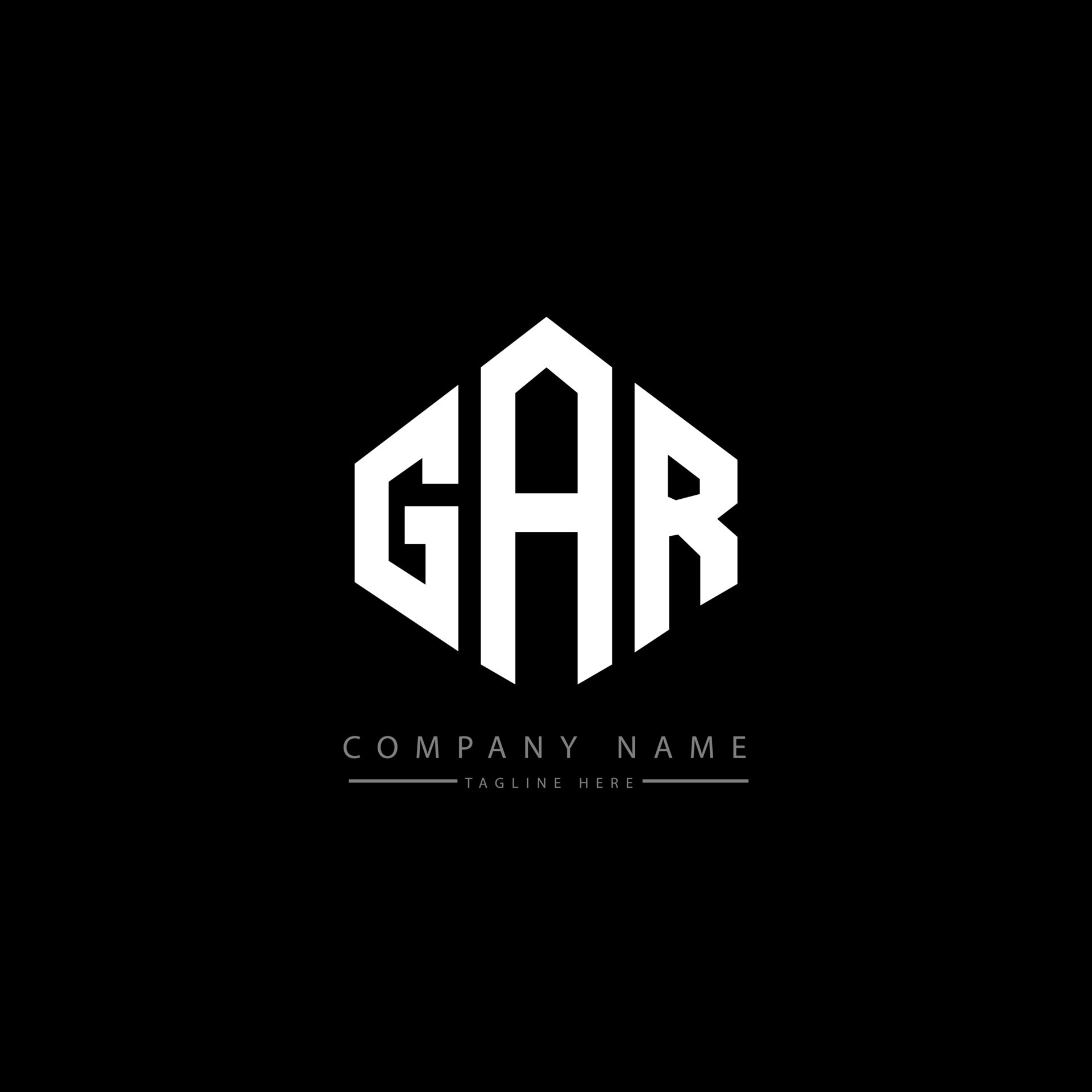 diseño de logotipo de letra gar con forma de polígono. gar polígono y