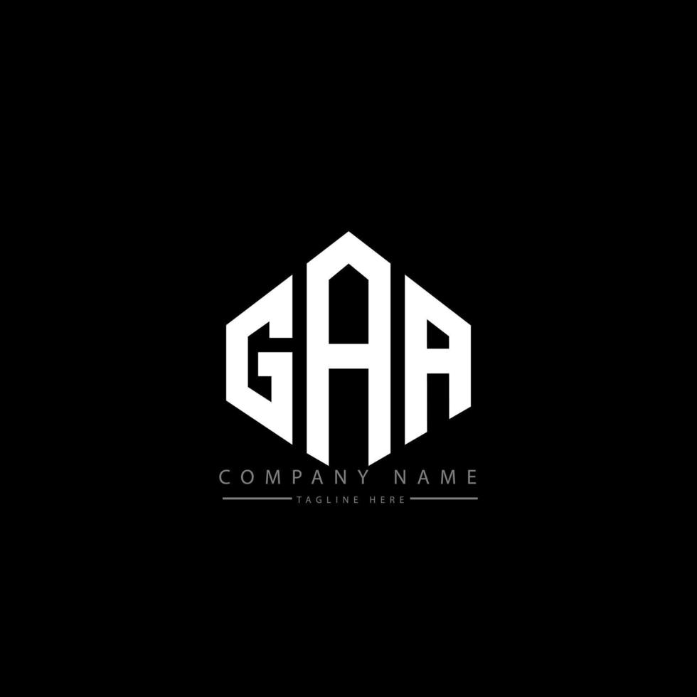 GAA letter logo design with polygon shape. GAA polygon and cube shape logo design. GAA hexagon vector logo template white and black colors. GAA monogram, business and real estate logo.