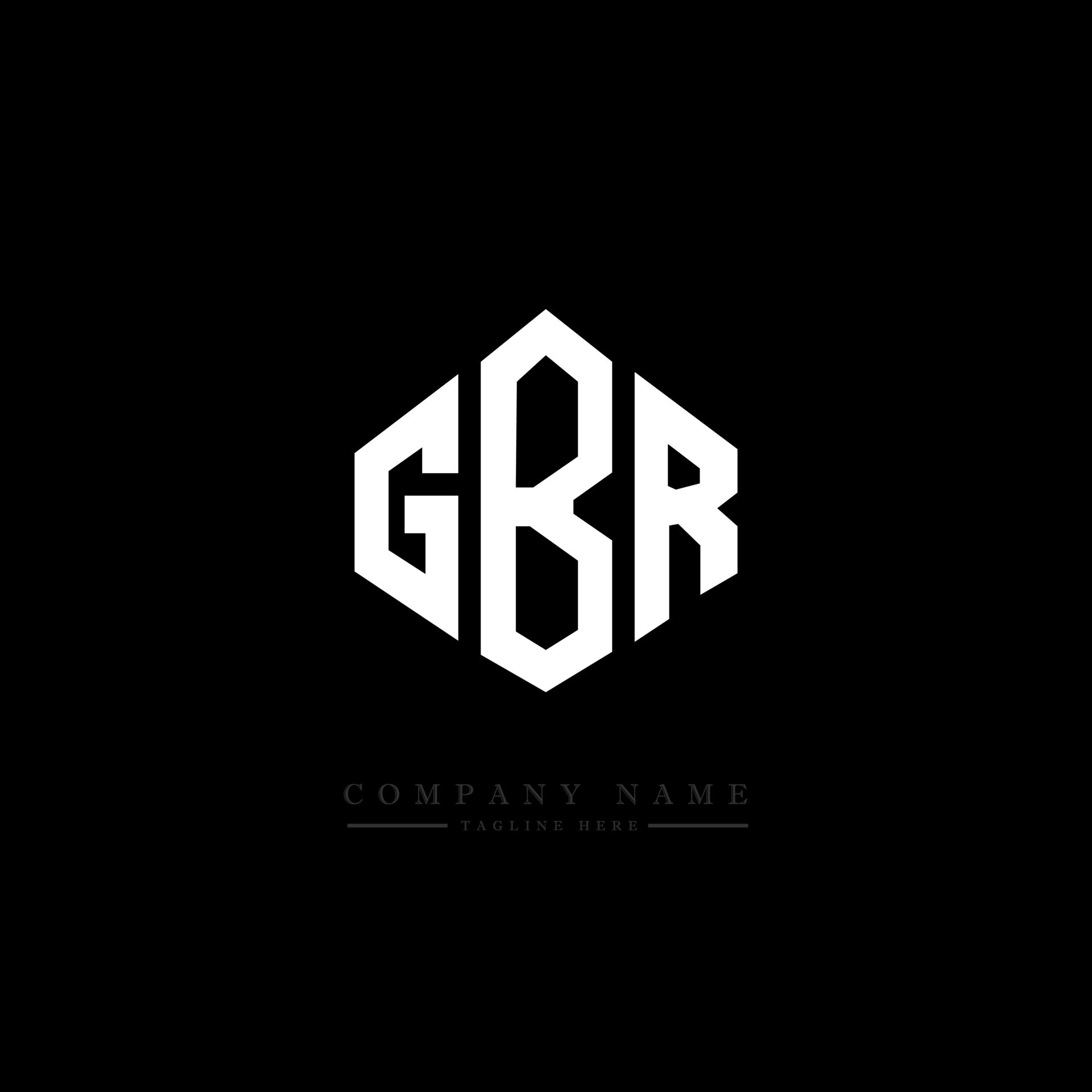 diseño de logotipo de letra gbr con forma de polígono. diseño de