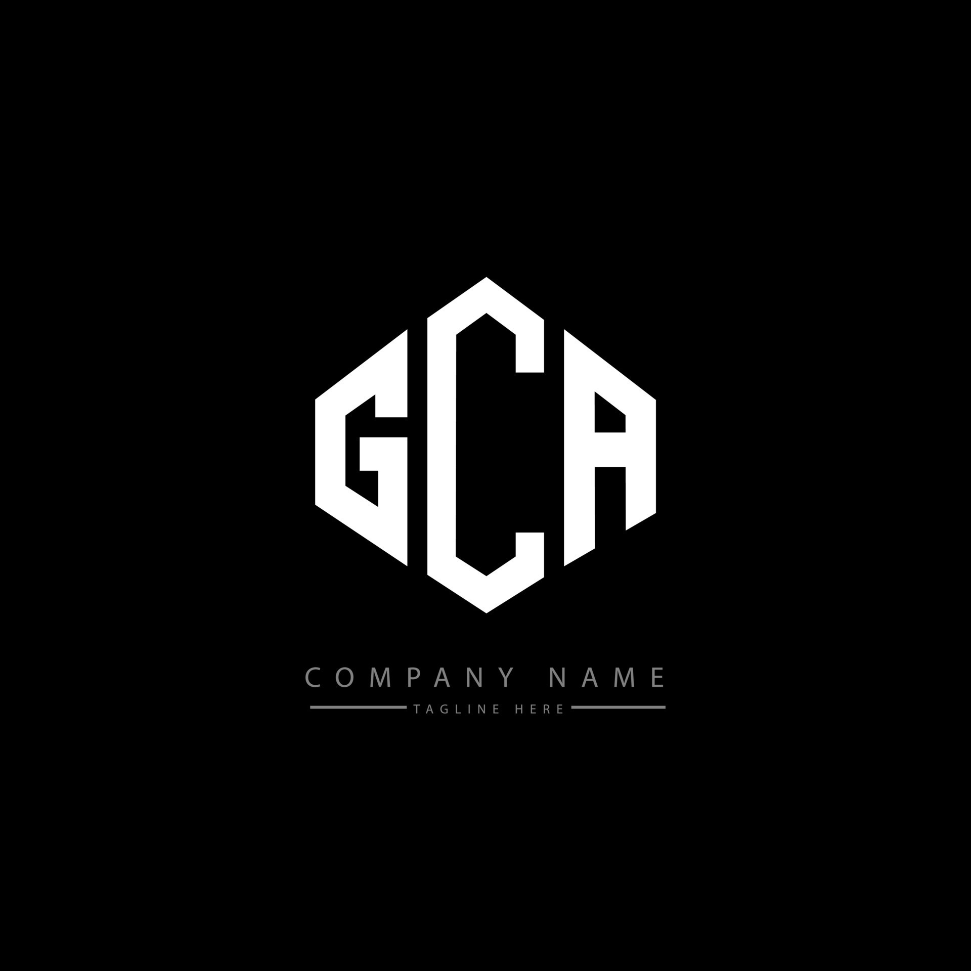 diseño de logotipo de letra gca con forma de polígono. diseño de