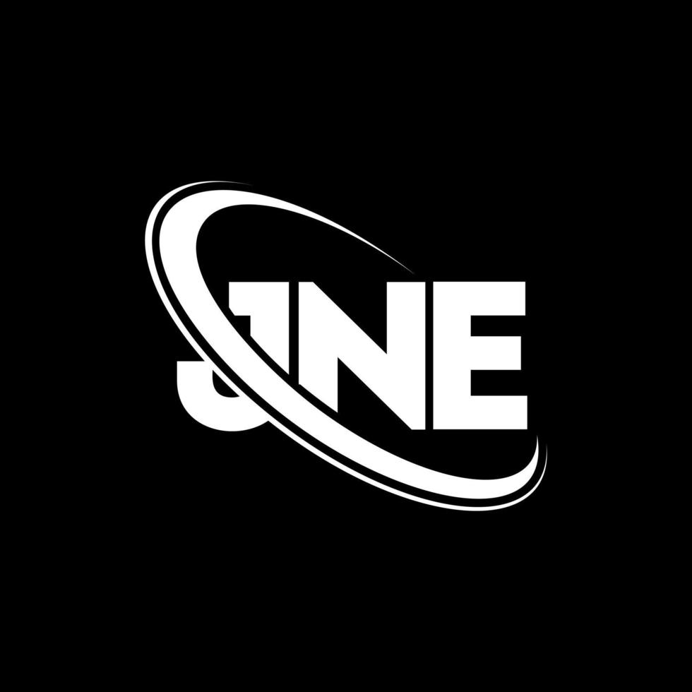 JNE logo. JNE letter. JNE letter logo design. Initials JNE logo linked with circle and uppercase monogram logo. JNE typography for technology, business and real estate brand. vector