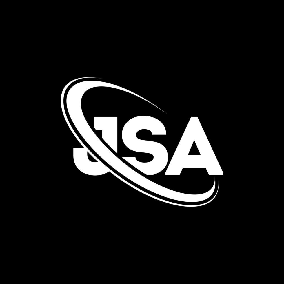 JSA logo. JSA letter. JSA letter logo design. Initials JSA logo linked with circle and uppercase monogram logo. JSA typography for technology, business and real estate brand. vector