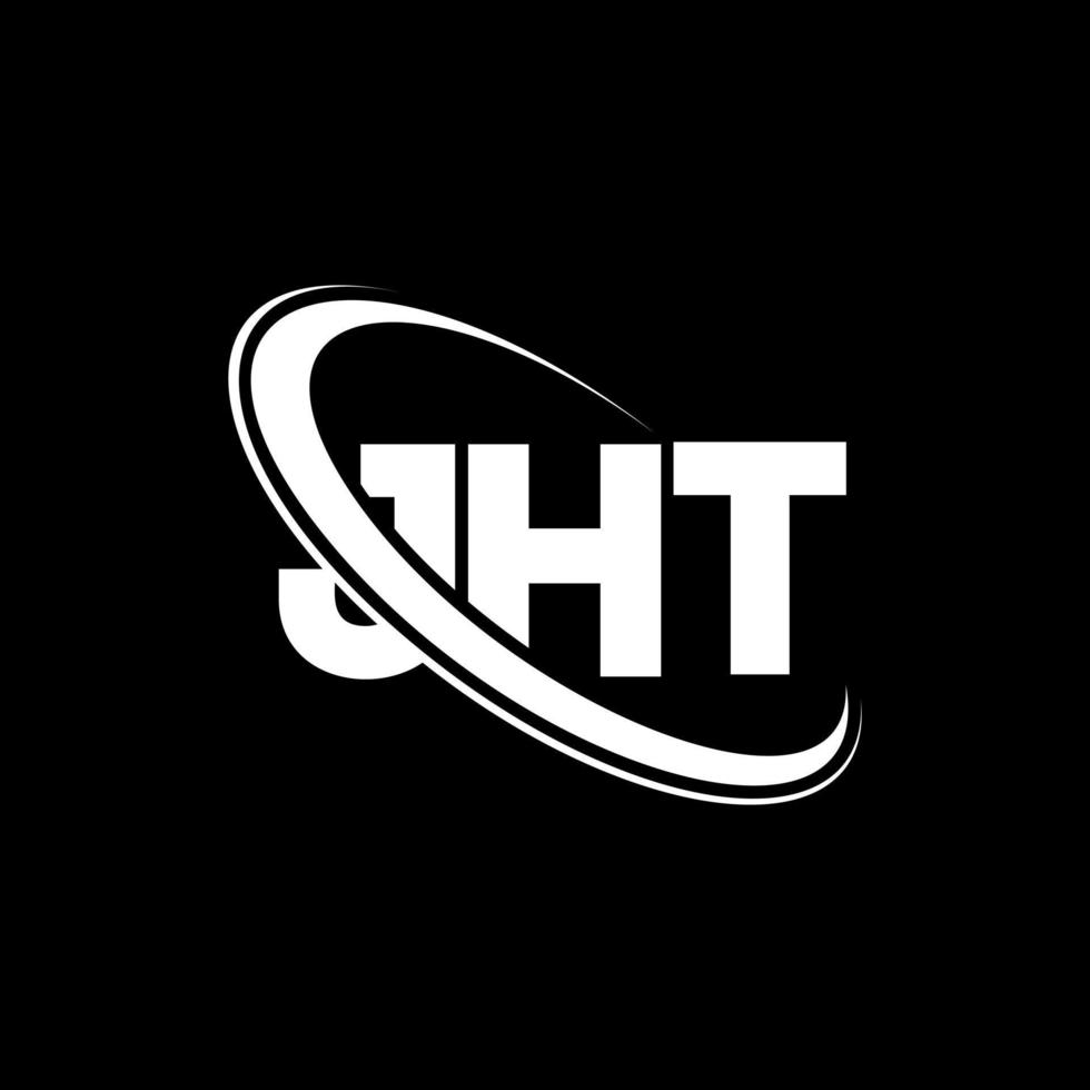 logotipo jht. jht carta. diseño del logotipo de la letra jht. logotipo de las iniciales jht vinculado con un círculo y un logotipo de monograma en mayúsculas. tipografía jht para tecnología, negocios y marca inmobiliaria. vector