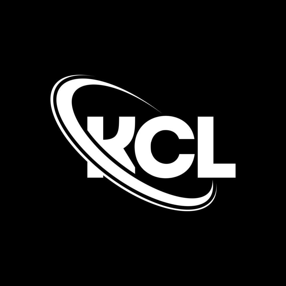 logotipo de kcl. letra kcl. diseño del logotipo de la letra kcl. Logotipo de las iniciales kcl vinculado con un círculo y un logotipo de monograma en mayúsculas. tipografía kcl para tecnología, negocios y marca inmobiliaria. vector