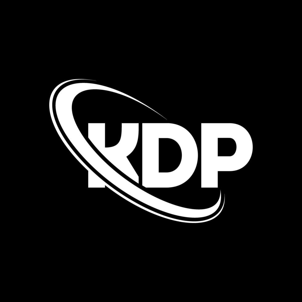 logotipo de kdp. letra kdp. diseño del logotipo de la letra kdp. logotipo de las iniciales kdp vinculado con un círculo y un logotipo de monograma en mayúsculas. tipografía kdp para tecnología, negocios y marca inmobiliaria. vector