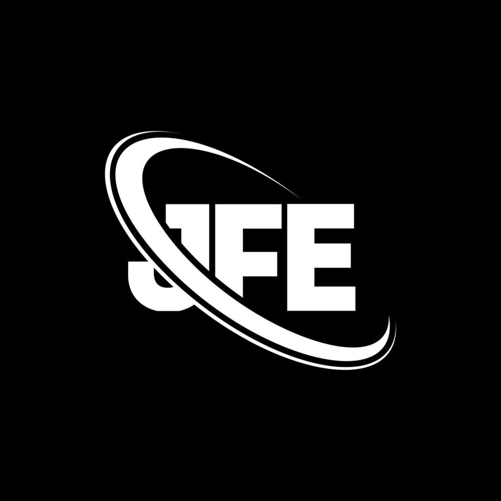 logotipo de jfe. carta jf. diseño del logotipo de la letra jfe. logotipo de jfe iniciales vinculado con círculo y logotipo de monograma en mayúsculas. tipografía jfe para tecnología, negocios y marca inmobiliaria. vector