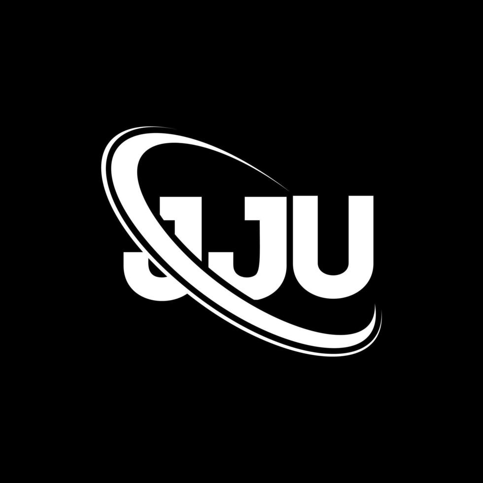 JJU logo. JJU letter. JJU letter logo design. Initials JJU logo linked with circle and uppercase monogram logo. JJU typography for technology, business and real estate brand. vector