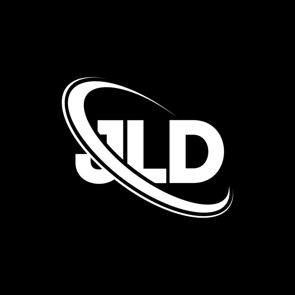 logotipo jld. carta jld. diseño del logotipo de la letra jld. logotipo de iniciales jld vinculado con un círculo y un logotipo de monograma en mayúsculas. tipografía jld para tecnología, negocios y marca inmobiliaria. vector