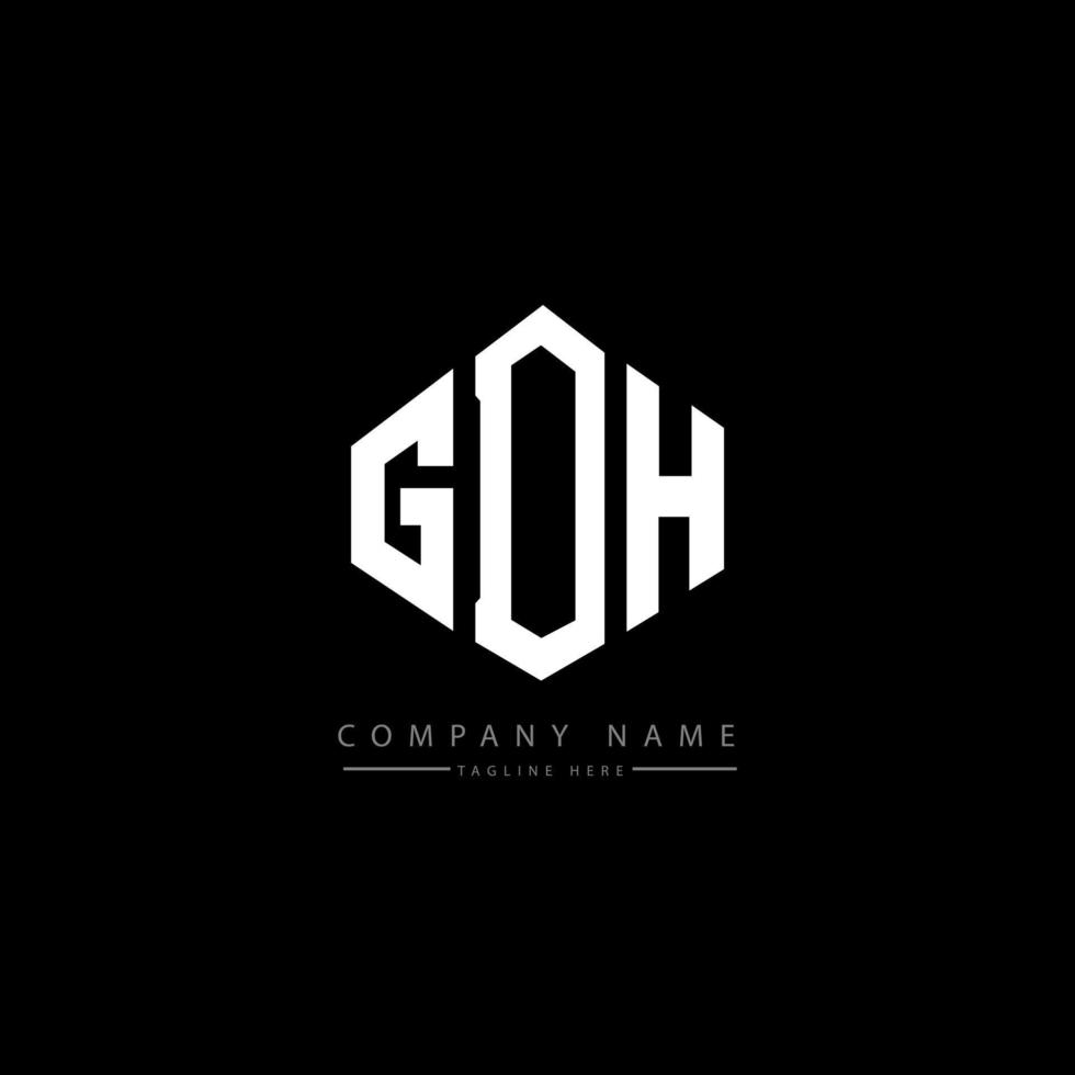 GDH letter logo design with polygon shape. GDH polygon and cube shape logo design. GDH hexagon vector logo template white and black colors. GDH monogram, business and real estate logo.