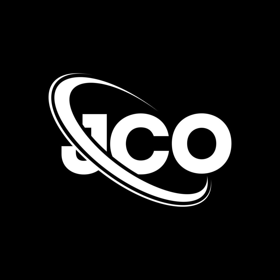 logotipo de jco. carta jco. diseño del logotipo de la letra jco. logotipo de las iniciales jco vinculado con el círculo y el logotipo del monograma en mayúsculas. tipografía jco para tecnología, negocios y marca inmobiliaria. vector