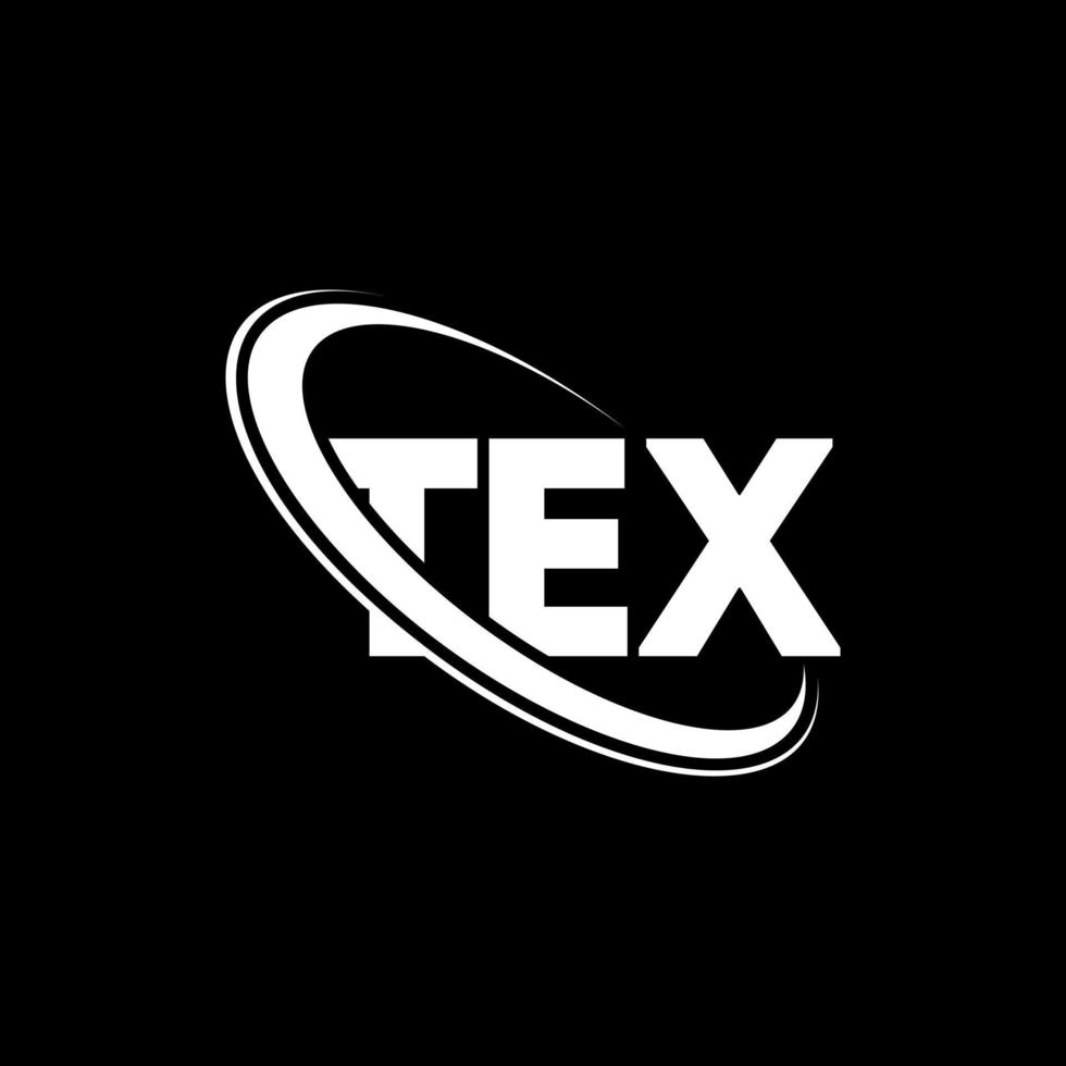 logotipo de tex. carta de texto. diseño del logotipo de la letra tex. logotipo de iniciales tex vinculado con círculo y logotipo de monograma en mayúsculas. tipografía tex para tecnología, negocios y marca inmobiliaria. vector