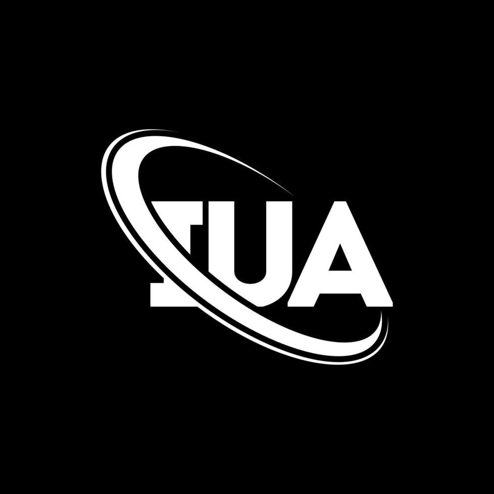 logotipo de iua. carta iua. diseño del logotipo de la letra iua. logotipo de las iniciales iua vinculado con un círculo y un logotipo de monograma en mayúsculas. tipografía iua para tecnología, negocios y marca inmobiliaria. vector