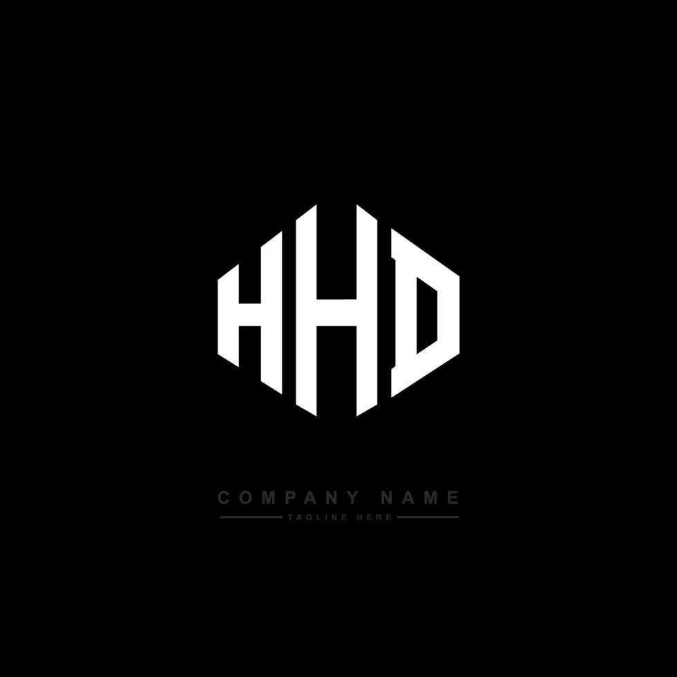 diseño de logotipo de letra hhd con forma de polígono. diseño de logotipo en forma de cubo y polígono hhd. hhd hexágono vector logo plantilla colores blanco y negro. monograma hhd, logotipo comercial e inmobiliario.