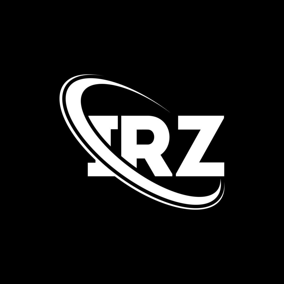 logotipo de irz. carta irz. diseño del logotipo de la letra irz. logotipo de las iniciales irz vinculado con un círculo y un logotipo de monograma en mayúsculas. tipografía irz para tecnología, negocios y marca inmobiliaria. vector