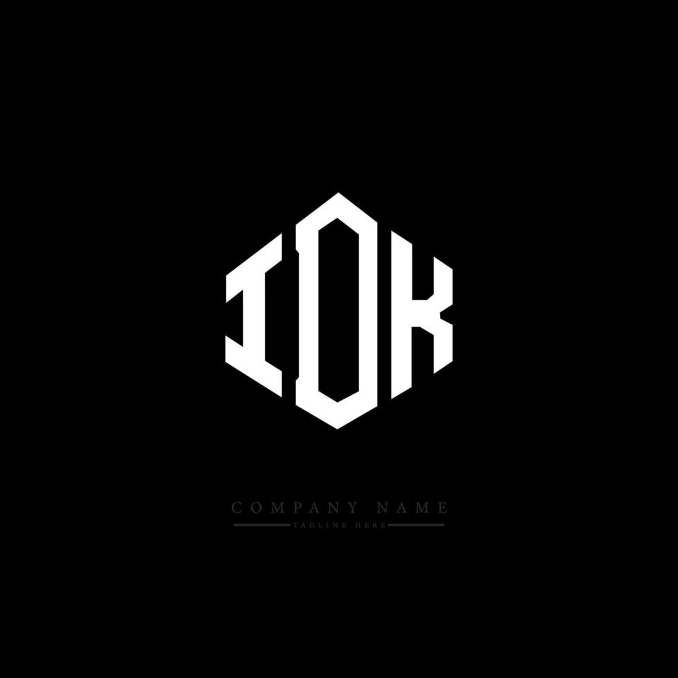 IDK letter logo design with polygon shape. IDK polygon and cube shape logo design. IDK hexagon vector logo template white and black colors. IDK monogram, business and real estate logo.