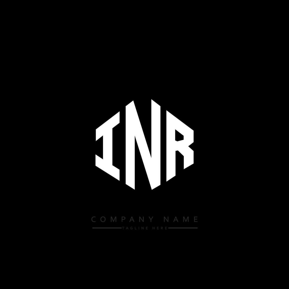 INR letter logo design with polygon shape. INR polygon and cube shape logo design. INR hexagon vector logo template white and black colors. INR monogram, business and real estate logo.