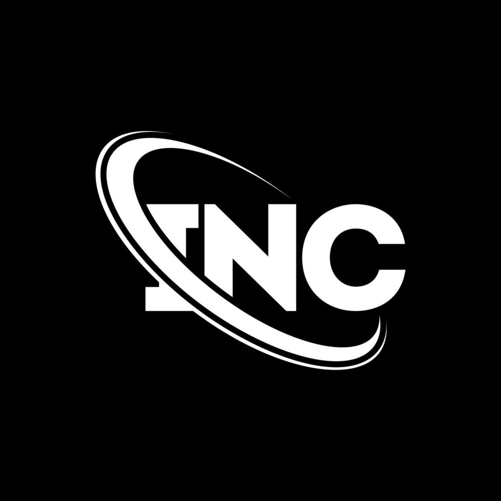 INC logo. INC letter. INC letter logo design. Initials INC logo linked with circle and uppercase monogram logo. INC typography for technology, business and real estate brand. vector