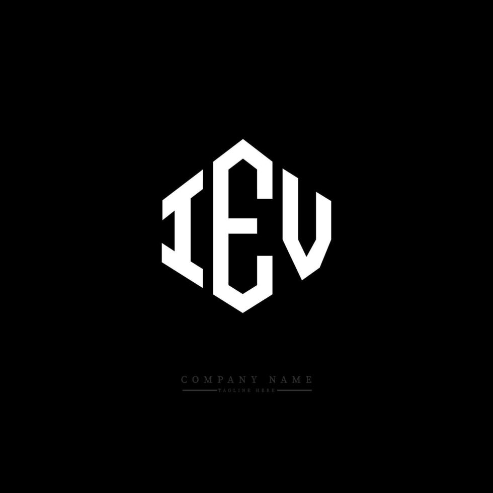 IEV letter logo design with polygon shape. IEV polygon and cube shape logo design. IEV hexagon vector logo template white and black colors. IEV monogram, business and real estate logo.