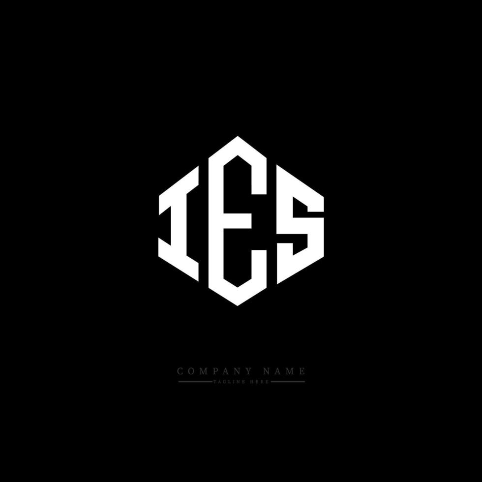 IES letter logo design with polygon shape. IES polygon and cube shape logo design. IES hexagon vector logo template white and black colors. IES monogram, business and real estate logo.