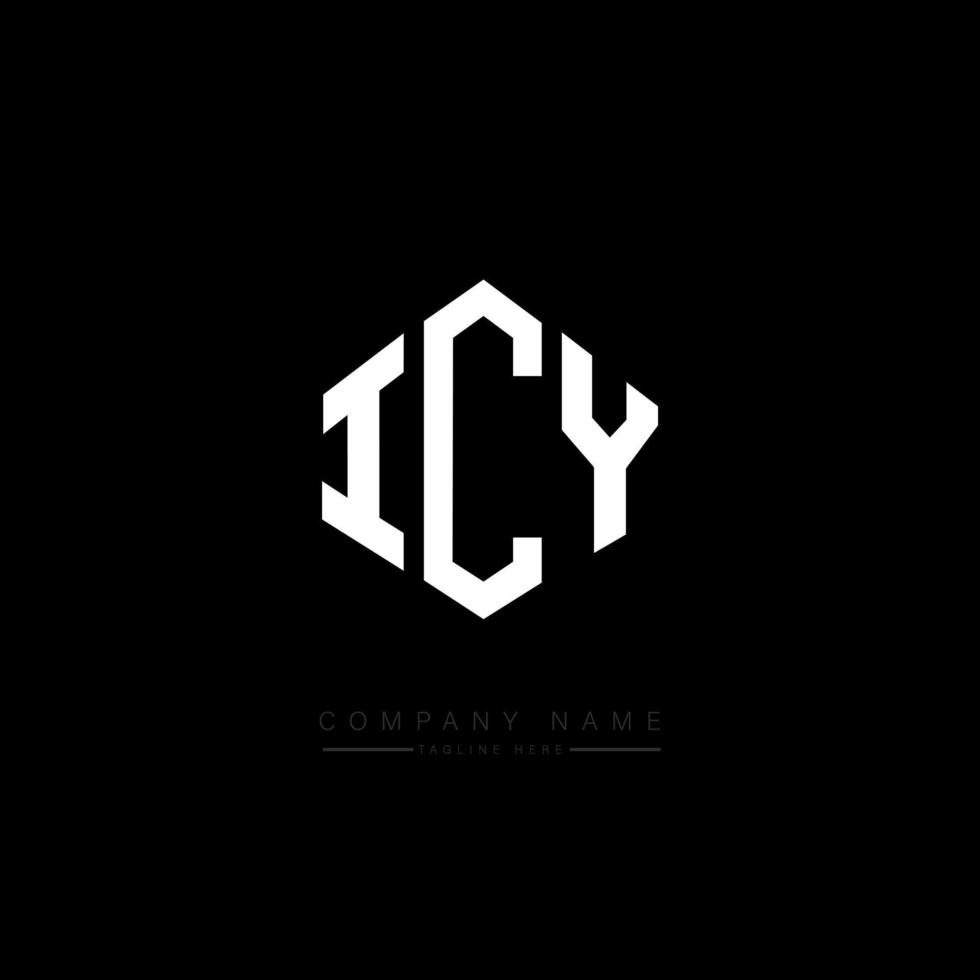 ICY letter logo design with polygon shape. ICY polygon and cube shape logo design. ICY hexagon vector logo template white and black colors. ICY monogram, business and real estate logo.