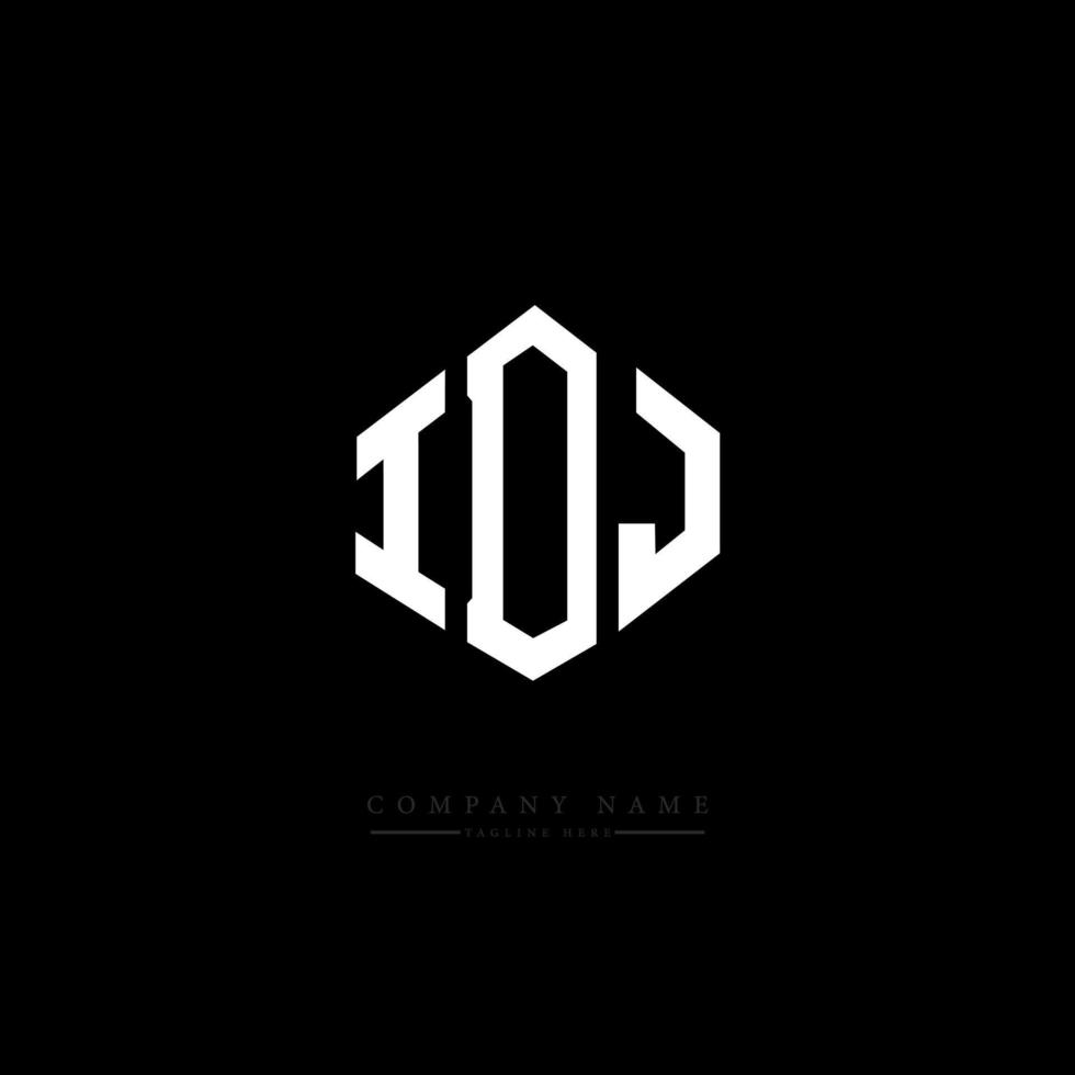 IDJ letter logo design with polygon shape. IDJ polygon and cube shape logo design. IDJ hexagon vector logo template white and black colors. IDJ monogram, business and real estate logo.