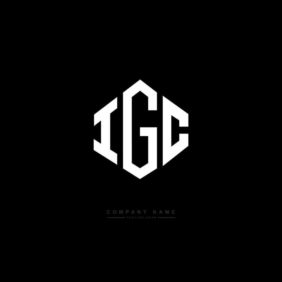 IGC letter logo design with polygon shape. IGC polygon and cube shape logo design. IGC hexagon vector logo template white and black colors. IGC monogram, business and real estate logo.