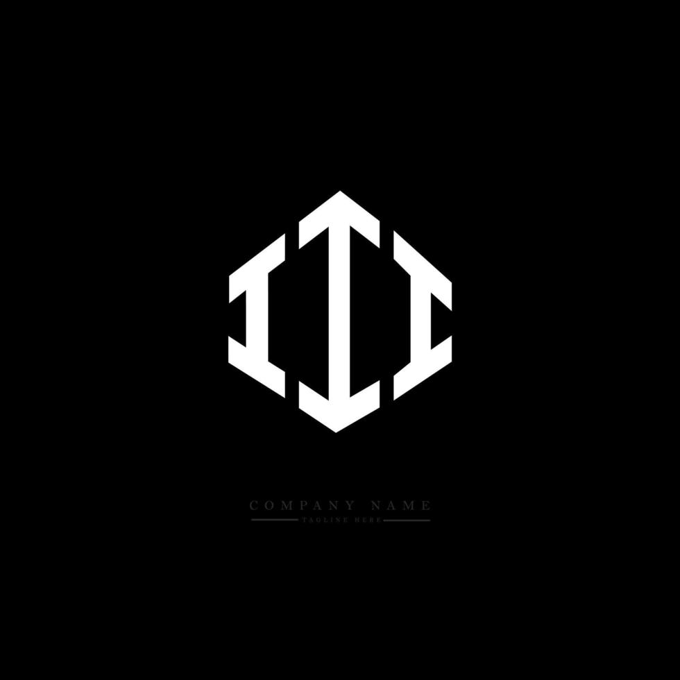 III letter logo design with polygon shape. III polygon and cube shape logo design. III hexagon vector logo template white and black colors. III monogram, business and real estate logo.