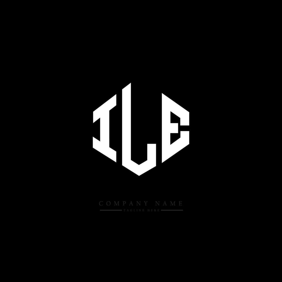 ILE letter logo design with polygon shape. ILE polygon and cube shape logo design. ILE hexagon vector logo template white and black colors. ILE monogram, business and real estate logo.