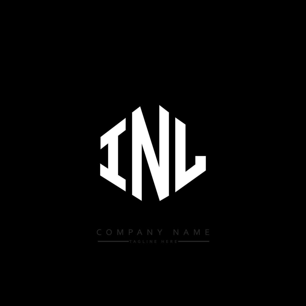 INL letter logo design with polygon shape. INL polygon and cube shape logo design. INL hexagon vector logo template white and black colors. INL monogram, business and real estate logo.