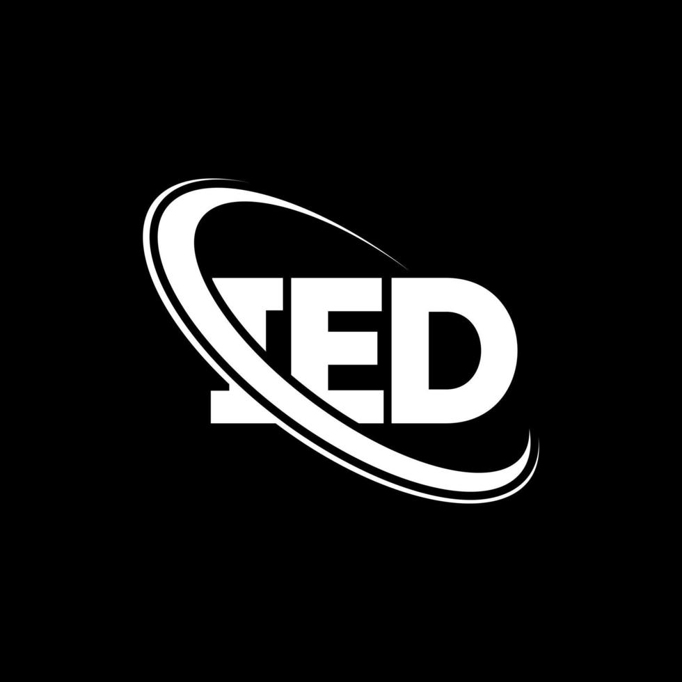 IED logo. IED letter. IED letter logo design. Initials IED logo linked with circle and uppercase monogram logo. IED typography for technology, business and real estate brand. vector