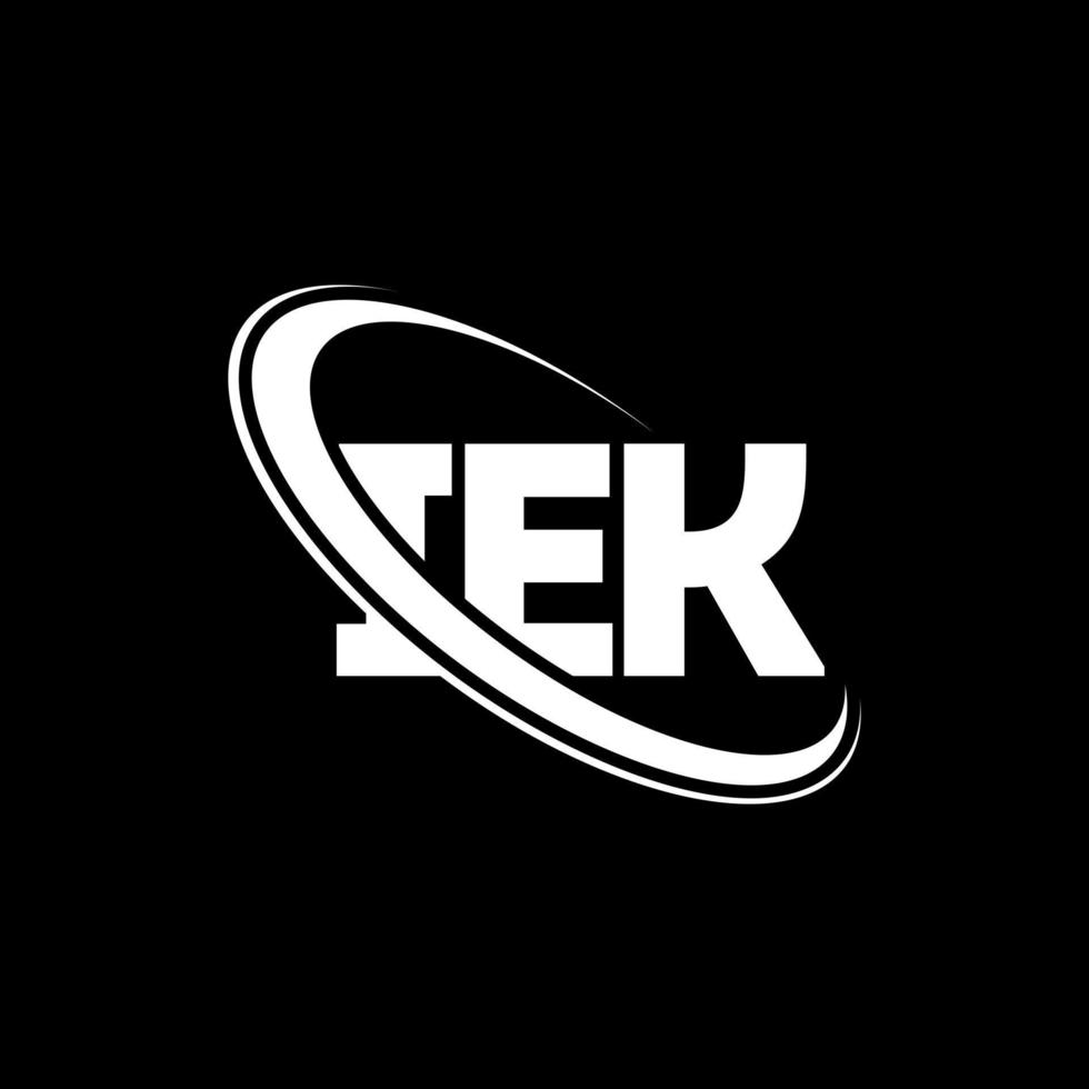 logotipo de iek. letra iek. diseño del logotipo de la letra iek. Logotipo de iniciales iek vinculado con círculo y logotipo de monograma en mayúsculas. tipografía iek para tecnología, negocios y marca inmobiliaria. vector