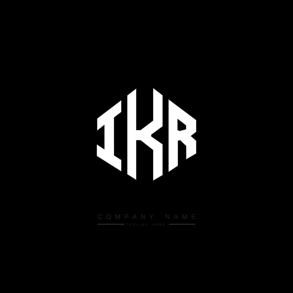 IKR letter logo design with polygon shape. IKR polygon and cube shape logo design. IKR hexagon vector logo template white and black colors. IKR monogram, business and real estate logo.