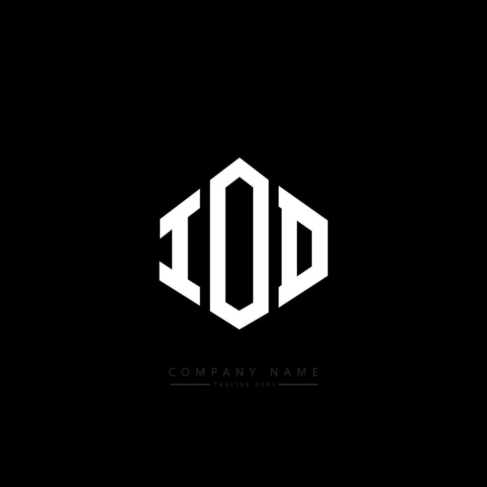 IOD letter logo design with polygon shape. IOD polygon and cube shape logo design. IOD hexagon vector logo template white and black colors. IOD monogram, business and real estate logo.