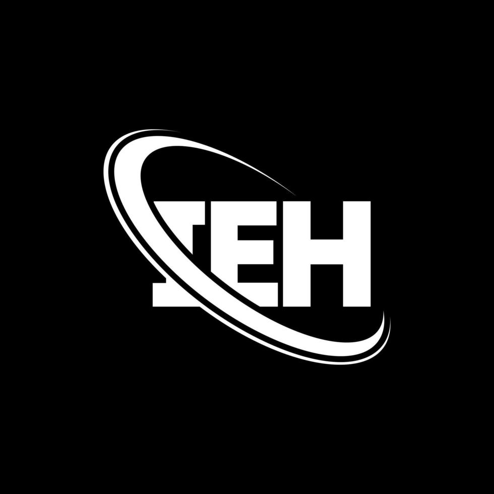 es decir, logotipo. es decir carta. diseño del logotipo de la letra ieh. logotipo de las iniciales ieh vinculado con un círculo y un logotipo de monograma en mayúsculas. tipografía ieh para tecnología, negocios y marca inmobiliaria. vector