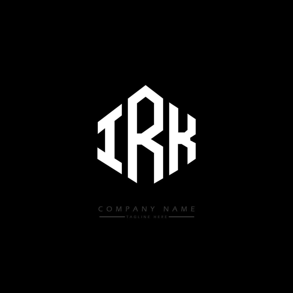 IRK letter logo design with polygon shape. IRK polygon and cube shape logo design. IRK hexagon vector logo template white and black colors. IRK monogram, business and real estate logo.