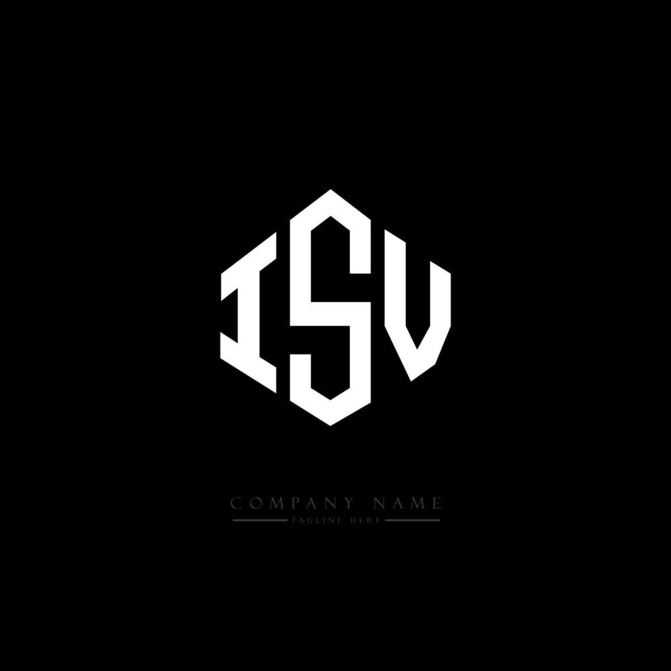 ISV letter logo design with polygon shape. ISV polygon and cube shape logo design. ISV hexagon vector logo template white and black colors. ISV monogram, business and real estate logo.
