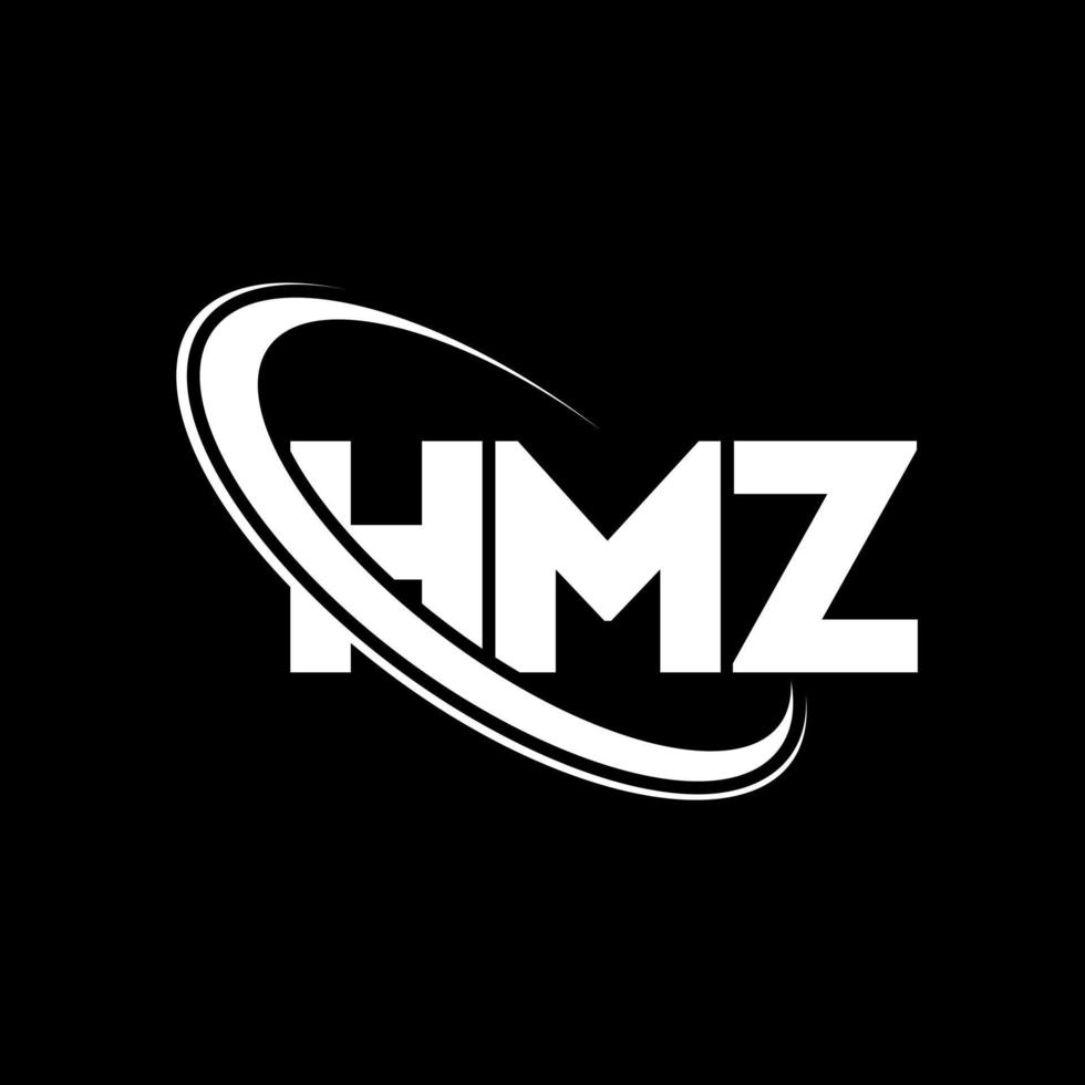 logotipo de hmz. letra hmz. diseño del logotipo de la letra hmz. logotipo de iniciales hmz vinculado con círculo y logotipo de monograma en mayúsculas. tipografía hmz para tecnología, negocios y marca inmobiliaria. vector