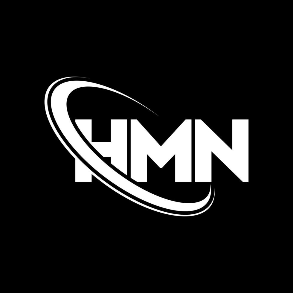 logotipo de hmn. letra hmn. diseño del logotipo de la letra hmn. logotipo de iniciales hmn vinculado con círculo y logotipo de monograma en mayúsculas. tipografía hmn para tecnología, negocios y marca inmobiliaria. vector