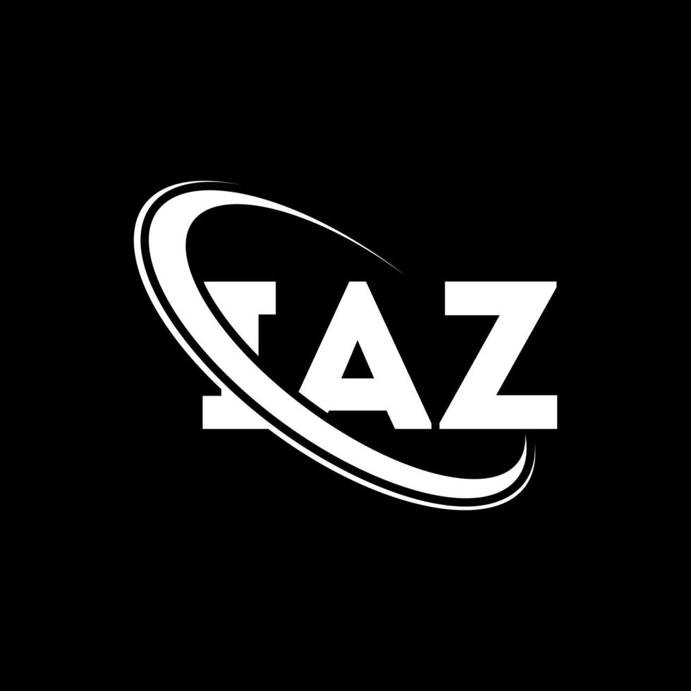 logotipo de iaz. carta de iaz. diseño del logotipo de la letra iaz. logotipo de iniciales iaz vinculado con círculo y logotipo de monograma en mayúsculas. tipografía iaz para tecnología, negocios y marca inmobiliaria. vector