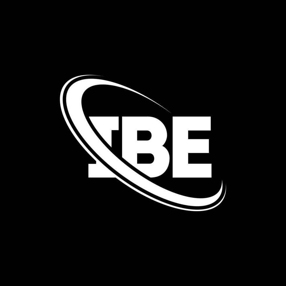 logotipo de ibe. letra ib. diseño del logotipo de la letra ibe. logotipo de iniciales ibe vinculado con círculo y logotipo de monograma en mayúsculas. tipografía ibe para tecnología, negocios y marca inmobiliaria. vector
