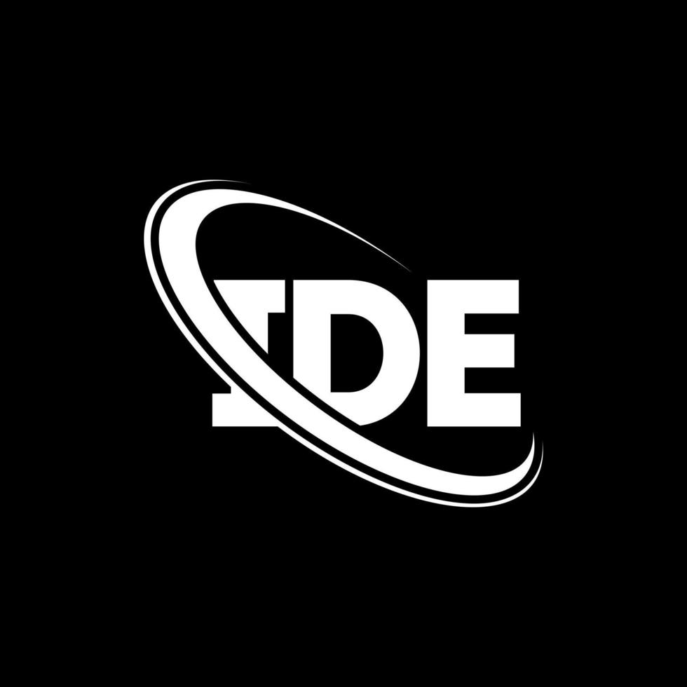 IDE logo. IDE letter. IDE letter logo design. Initials IDE logo linked with circle and uppercase monogram logo. IDE typography for technology, business and real estate brand. vector