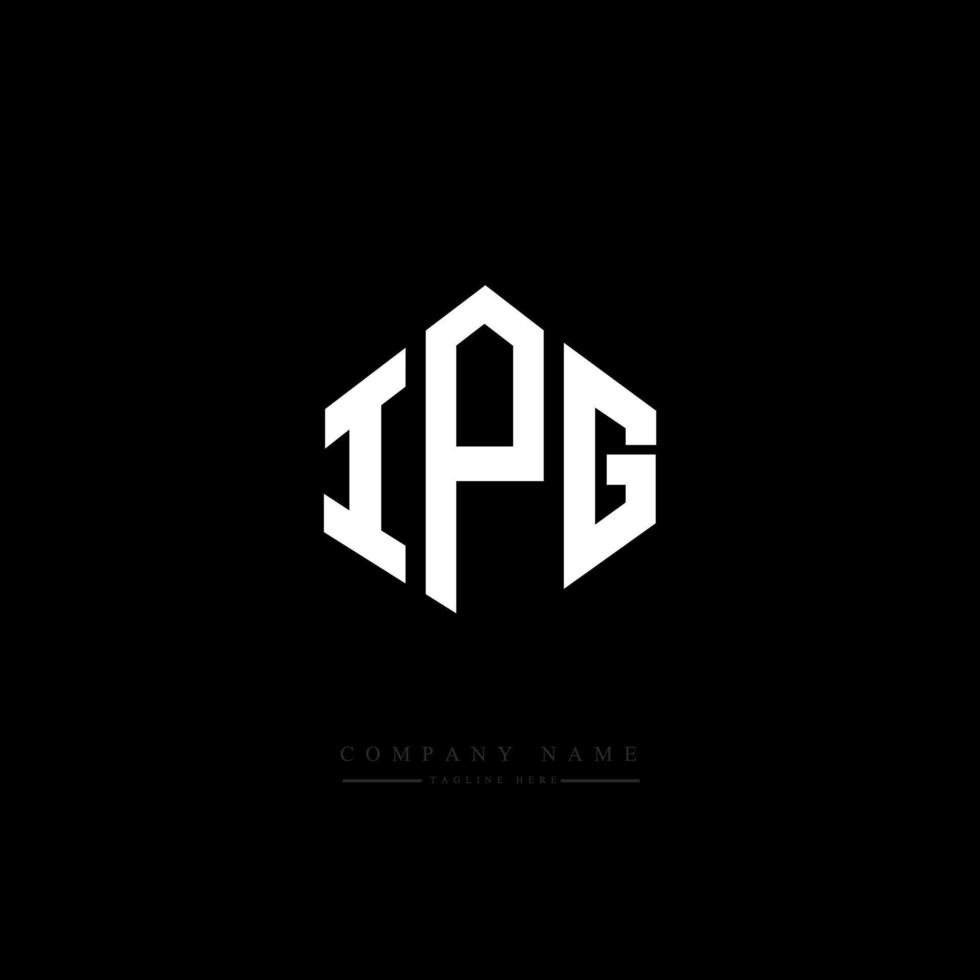 IPG letter logo design with polygon shape. IPG polygon and cube shape logo design. IPG hexagon vector logo template white and black colors. IPG monogram, business and real estate logo.