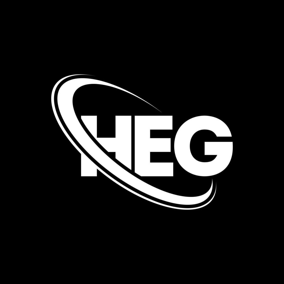 logotipo de heg. carta hege. diseño del logotipo de la letra heg. logotipo de las iniciales heg vinculado con un círculo y un logotipo de monograma en mayúsculas. heg tipografía para tecnología, negocios y marca inmobiliaria. vector