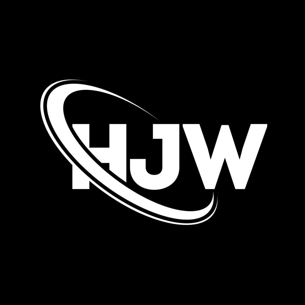 logotipo de hjw. carta hjw. diseño del logotipo de la letra hjw. logotipo de iniciales hjw vinculado con círculo y logotipo de monograma en mayúsculas. tipografía hjw para tecnología, negocios y marca inmobiliaria. vector