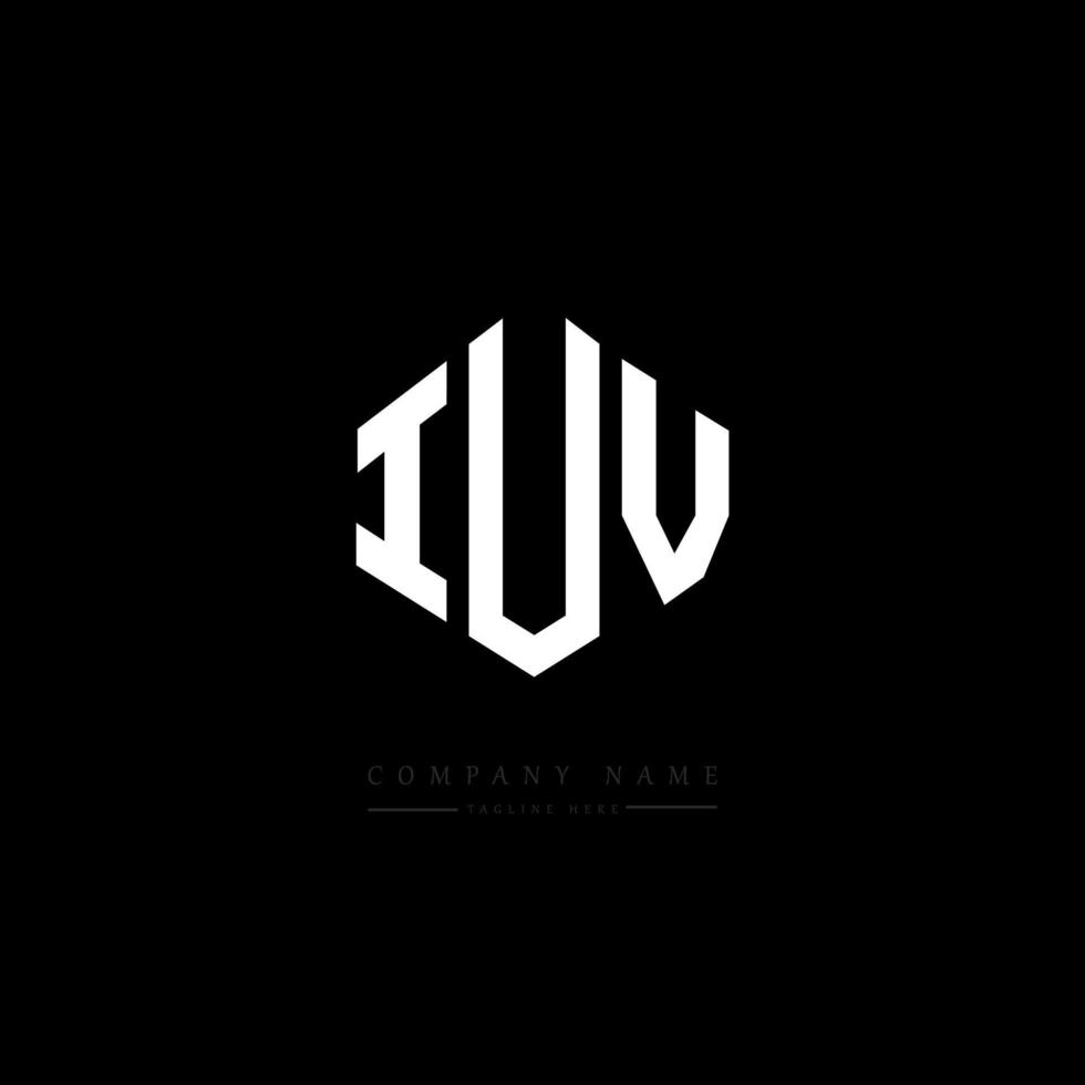 IUV letter logo design with polygon shape. IUV polygon and cube shape