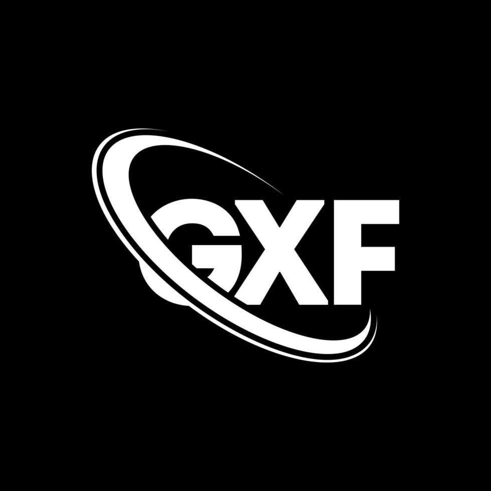 logotipo gxf. letra gxf. diseño del logotipo de la letra gxf. logotipo de iniciales gxf vinculado con círculo y logotipo de monograma en mayúsculas. tipografía gxf para tecnología, negocios y marca inmobiliaria. vector