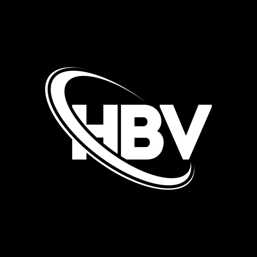 logotipo de hbv. carta hbv. diseño del logotipo de la letra hbv. logotipo de iniciales hbv vinculado con círculo y logotipo de monograma en mayúsculas. tipografía hbv para tecnología, negocios y marca inmobiliaria. vector